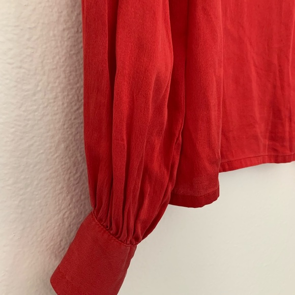 Vintage French Givenchy Red Top | Blouse Size M - Picture 4 of 10